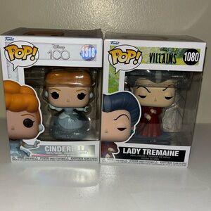 Bundle of Two Cinderella and Lady Tremaine with Lucifer Funko Pops!